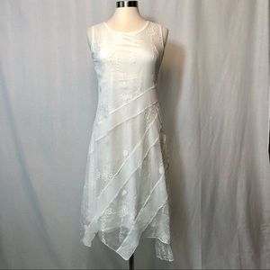 Alberto Makali Sleeveless Scarf Hem Midi Dress